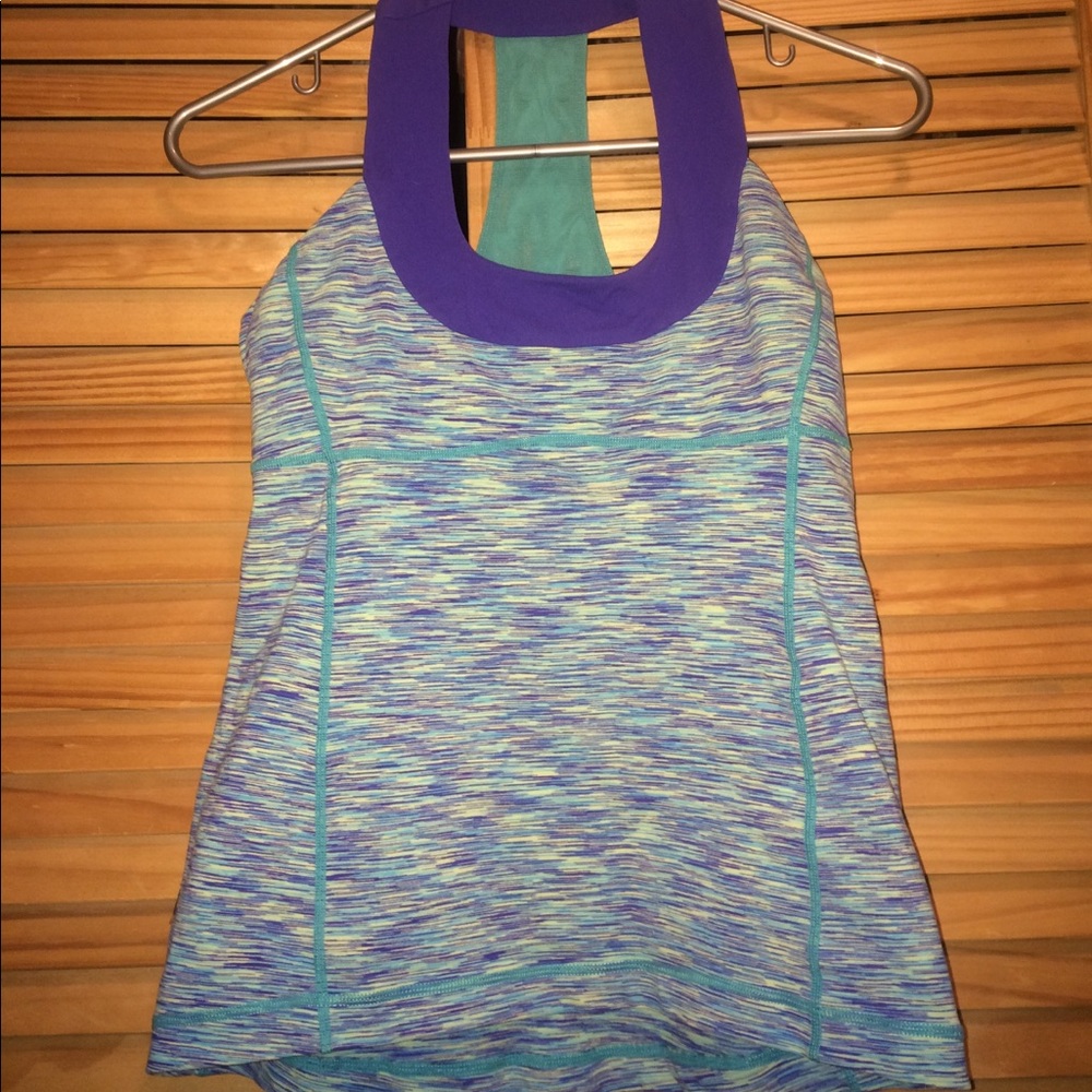Teal & Purple Scoop Neck Racerback Tank